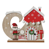 Decoris MDF Elf Shoe with Elf Figure 19cm - Red/Green